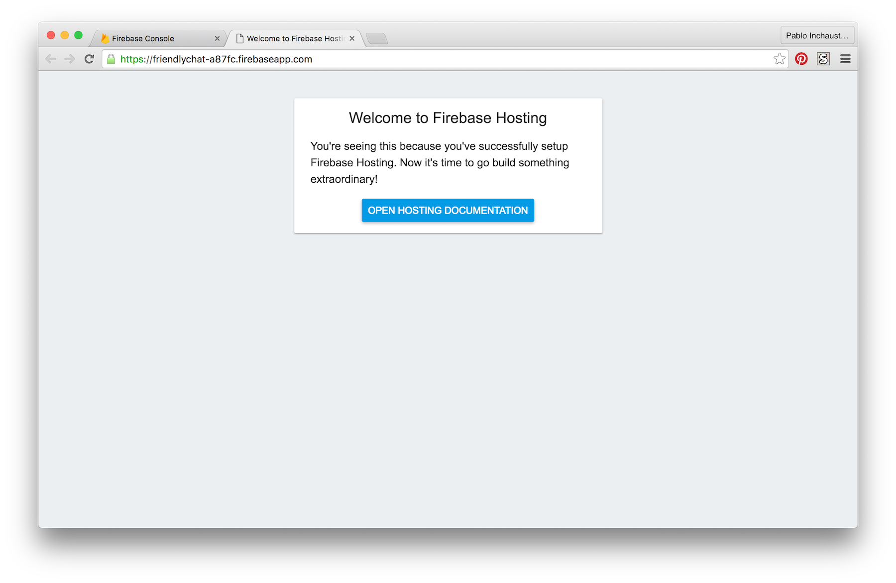 Firebase screenshot