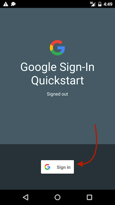 Google Sign-in demo - screenshot