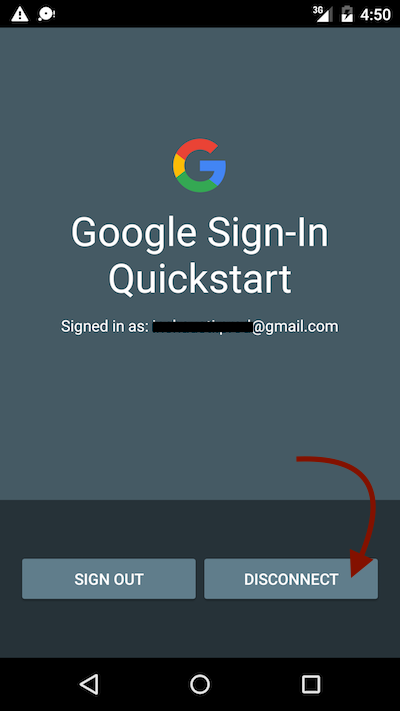 Google Sign-in demo - screenshot